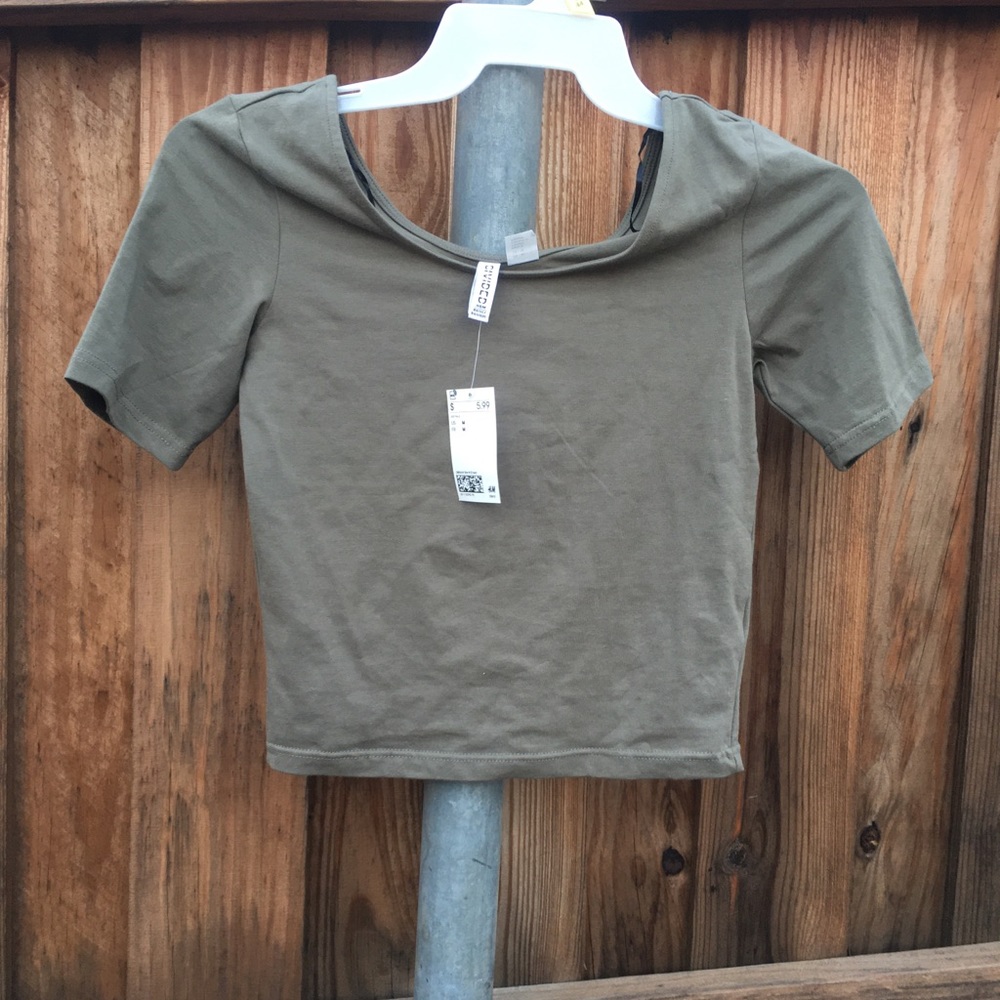 Olive Green Fitted Top From H&M